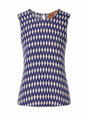 TORY BURCH geometric knitted top